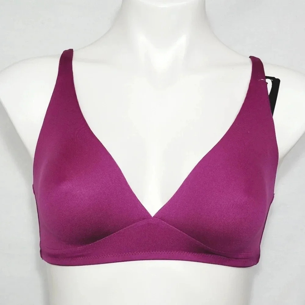 S/M Felina 170112 Blissful‎ Super Stretchy Comfort Wire Free Bra Black Lily NWT